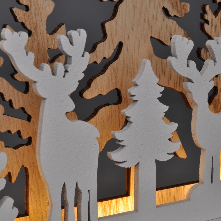 LED Christmas decoration LED/2xAA forest with deers