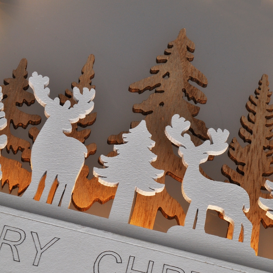 LED Christmas decoration LED/2xAA forest with deers