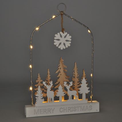 LED Christmas decoration LED/2xAA forest with deers