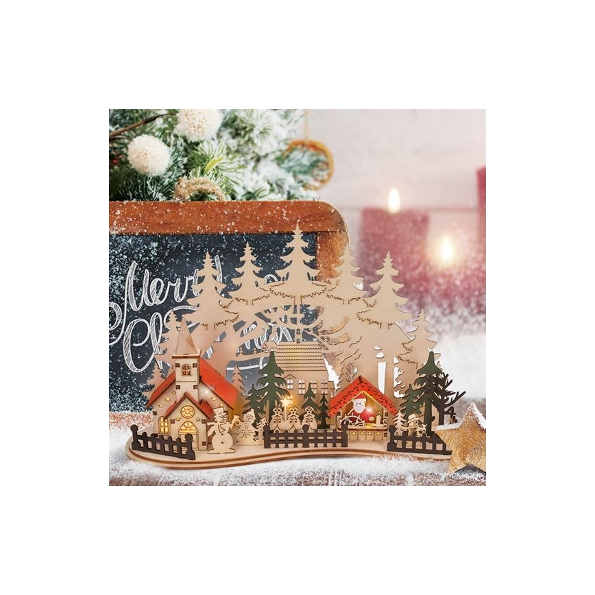 LED Christmas decoration LED/2xAAA small town
