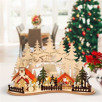 LED Christmas decoration LED/2xAAA small town