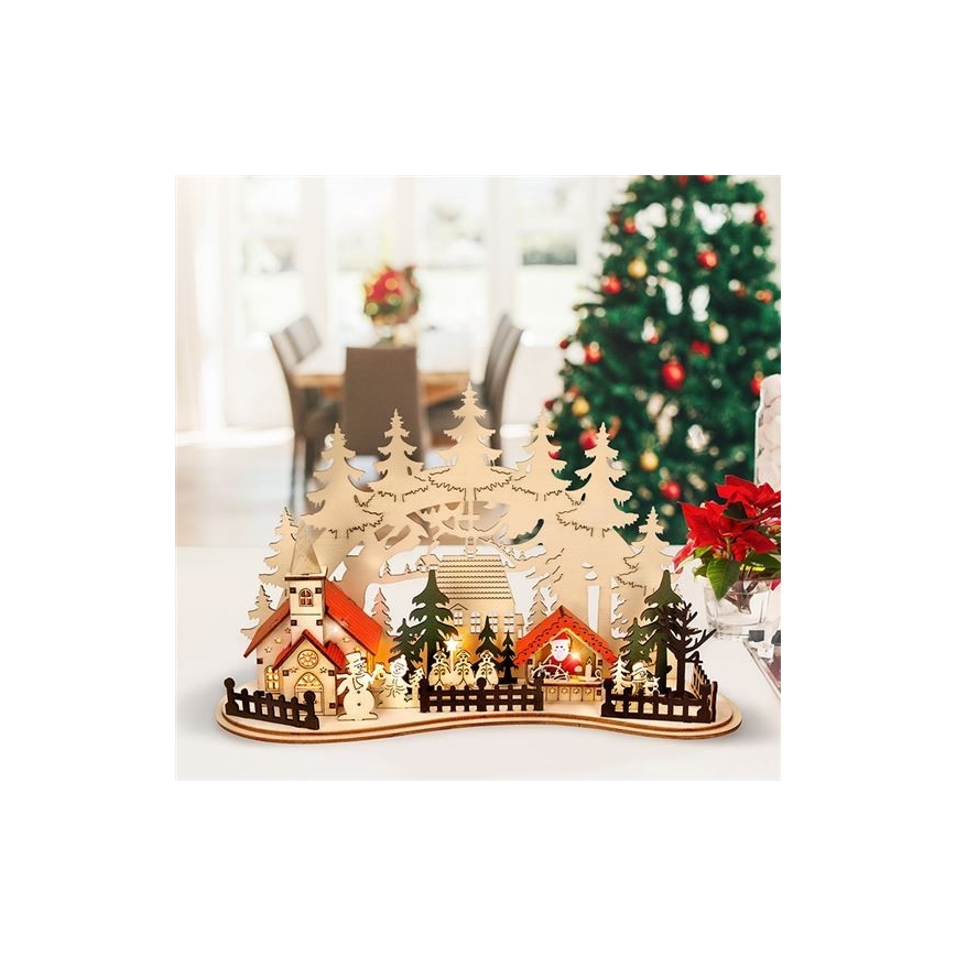 LED Christmas decoration LED/2xAAA small town