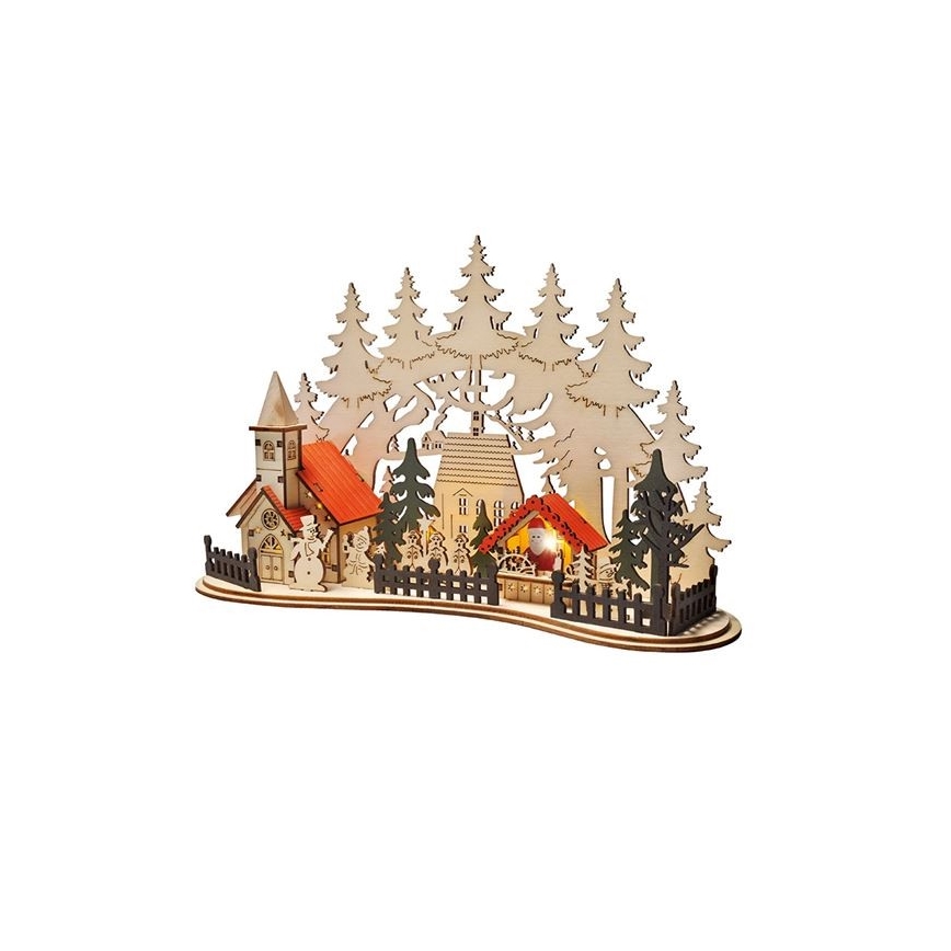 LED Christmas decoration LED/2xAAA small town