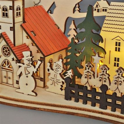 LED Christmas decoration LED/2xAAA small town