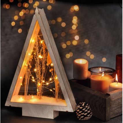 LED Christmas decoration LED/2xAA winter flowers covered with snow