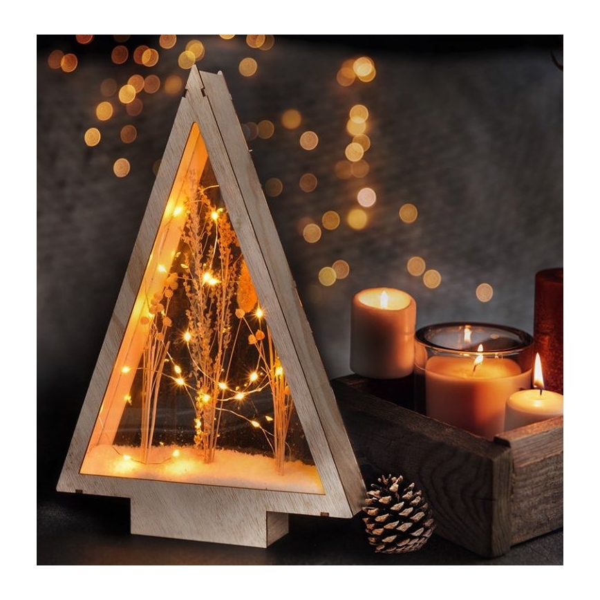 LED Christmas decoration LED/2xAA winter flowers covered with snow