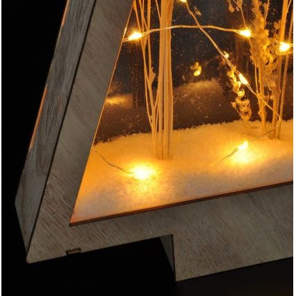 LED Christmas decoration LED/2xAA winter flowers covered with snow