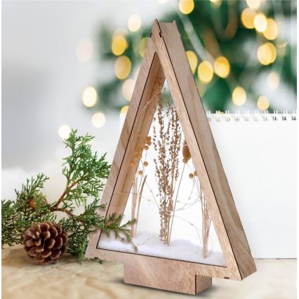 LED Christmas decoration LED/2xAA winter flowers covered with snow