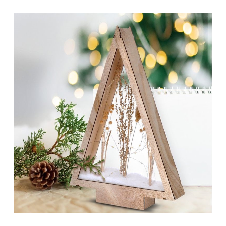 LED Christmas decoration LED/2xAA winter flowers covered with snow