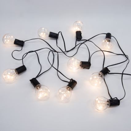 LED Outdoor Decorative String Lights GIRLANDA 10xLED/3xAA 3m IP44 Warm White