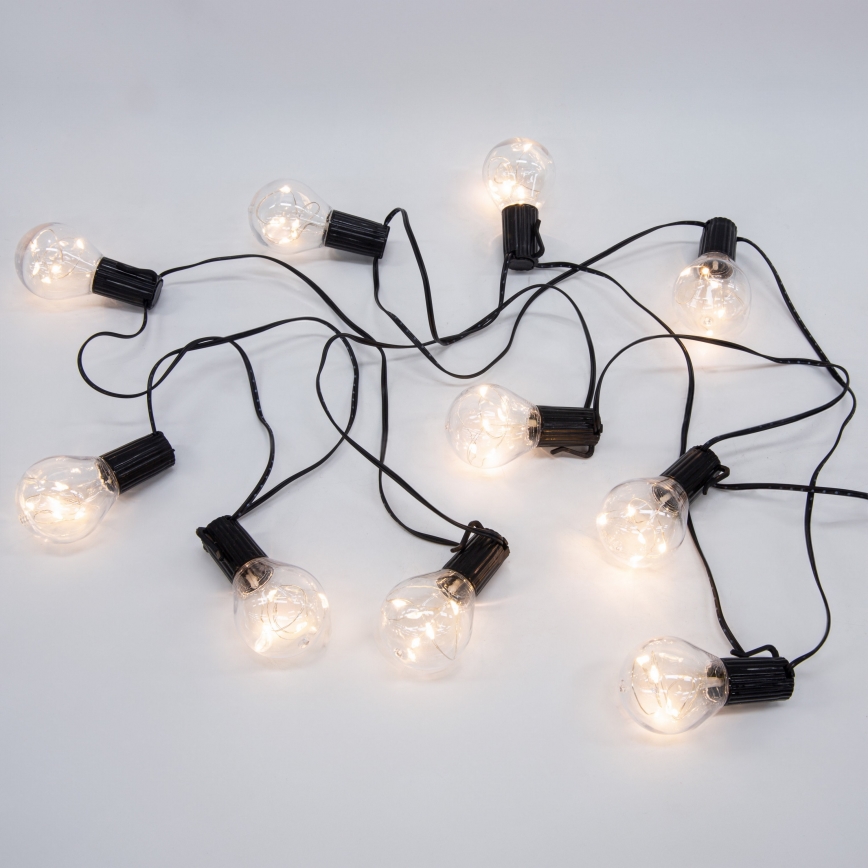 LED Outdoor Decorative String Lights GIRLANDA 10xLED/3xAA 3m IP44 Warm White