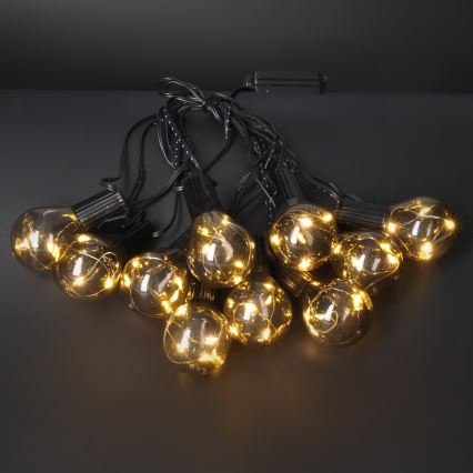 LED Outdoor Decorative String Lights GIRLANDA 10xLED/3xAA 3m IP44 Warm White
