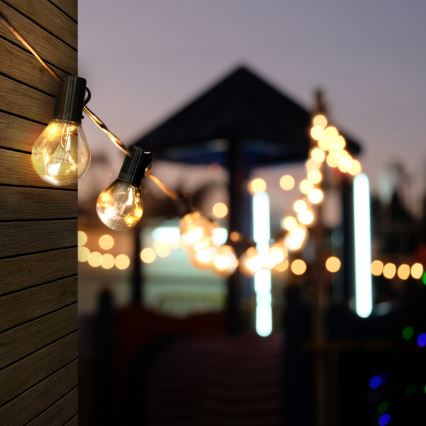 LED Outdoor Decorative String Lights GIRLANDA 10xLED/3xAA 3m IP44 Warm White