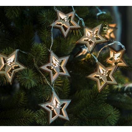 LED Christmas chain 10xLED/2xAA 1,8m warm white