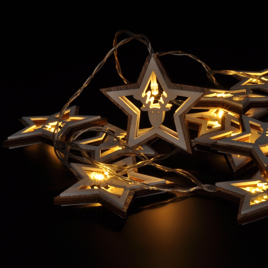 LED Christmas chain 10xLED/2xAA 1,8m warm white