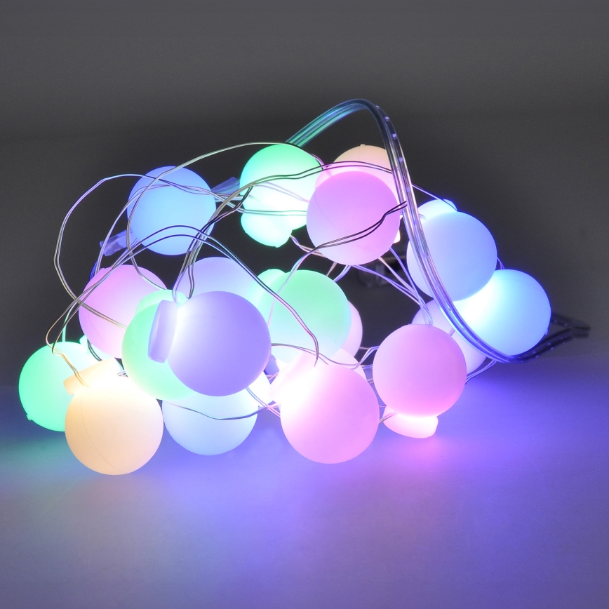 LED Christmas chain 40xLED/2xAA 4,3 m multicolor