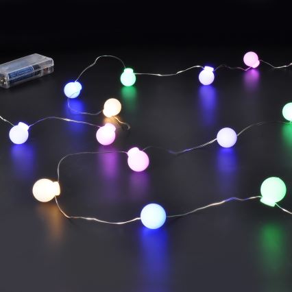 LED Christmas chain 40xLED/2xAA 4,3 m multicolor