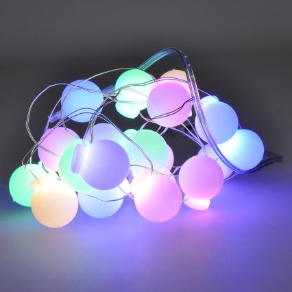 LED string lights 40xLED/2xAA 4,3 m multicolor
