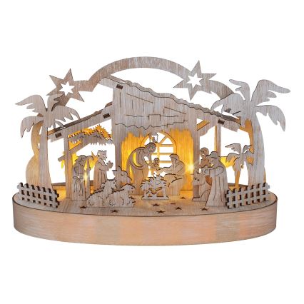 LED Christmas decoration LED/2xAA/warm white nativity scene