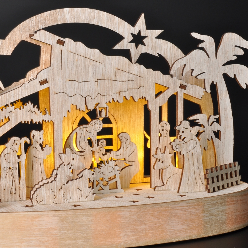 LED Christmas decoration LED/2xAA/warm white nativity scene
