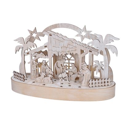 LED Christmas decoration LED/2xAA/warm white nativity scene