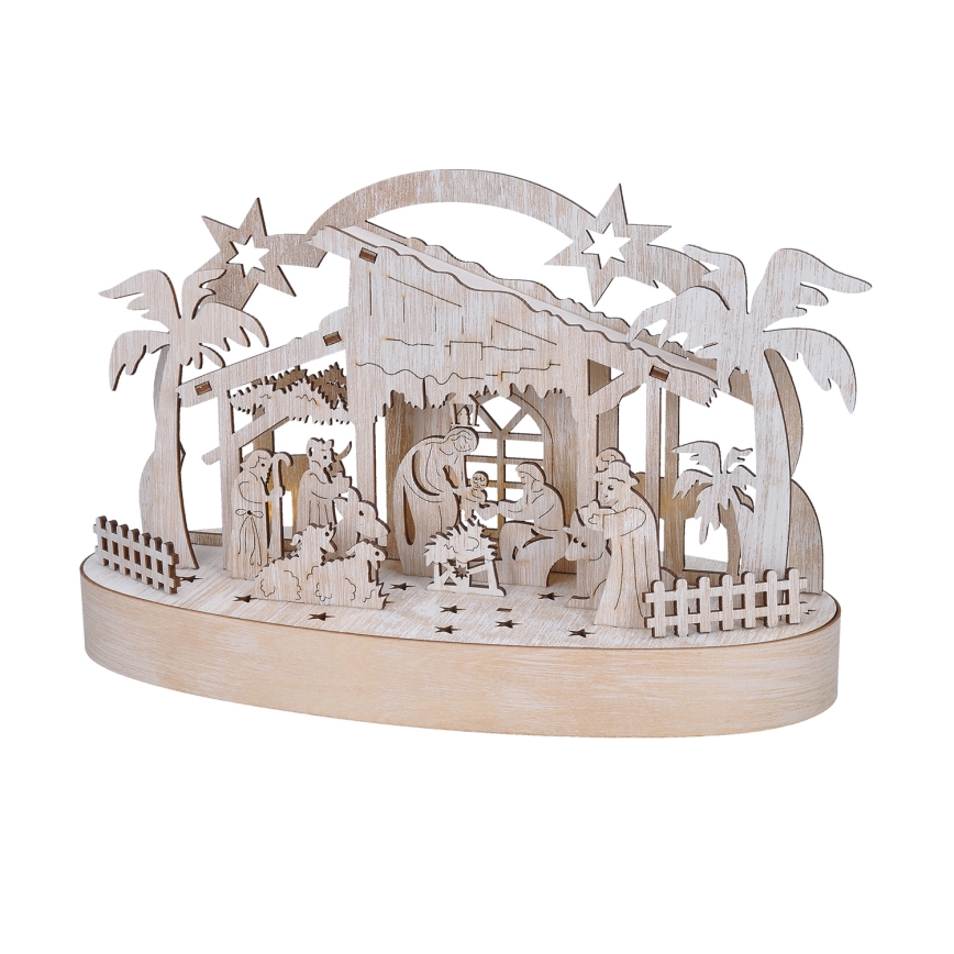 LED Christmas decoration LED/2xAA/warm white nativity scene