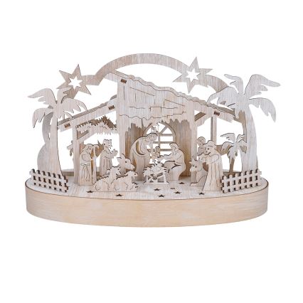 LED Christmas decoration LED/2xAA/warm white nativity scene
