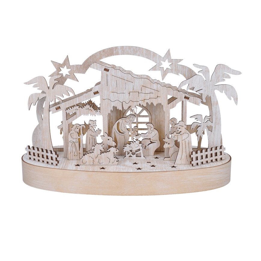LED Christmas decoration LED/2xAA/warm white nativity scene