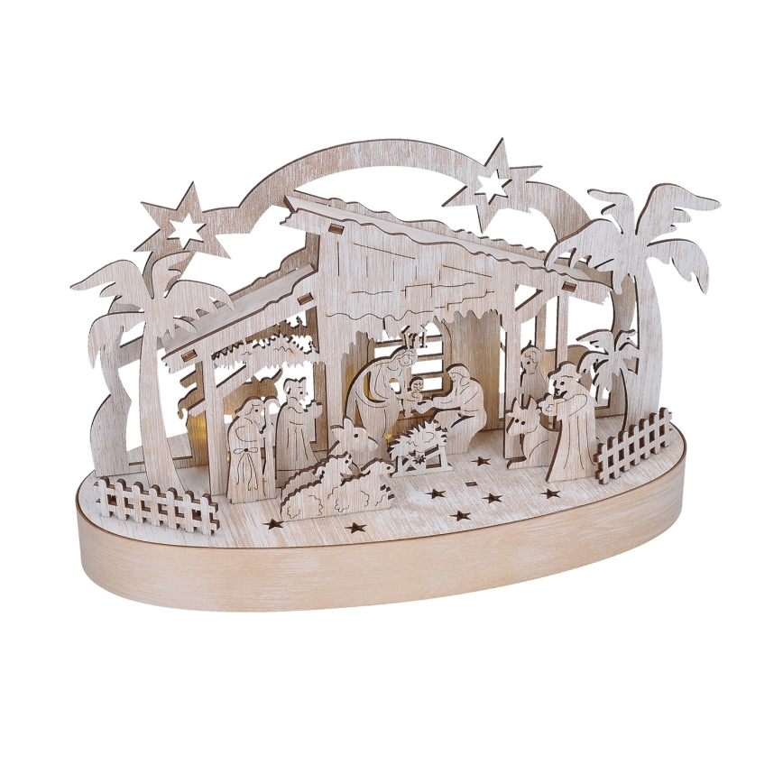 LED Christmas decoration LED/2xAA/warm white nativity scene