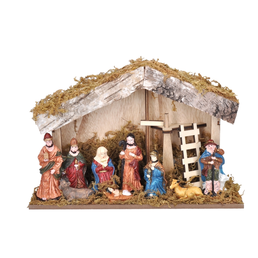 LED Christmas decoration LED/2xAA/warm white nativity scene