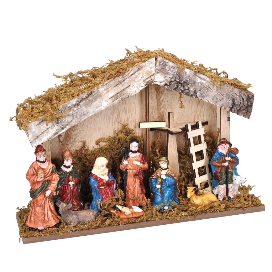 LED Christmas decoration LED/2xAA/warm white nativity scene
