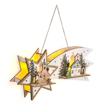 LED Christmas Decoration 10xLED/2xAA Comet