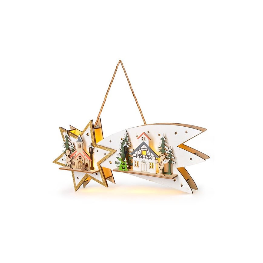 LED Christmas Decoration 10xLED/2xAA Comet