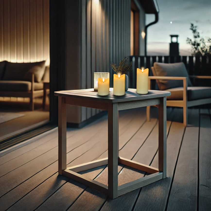 SET 3x LED Natural wax candle LED/3xAAA/warm white