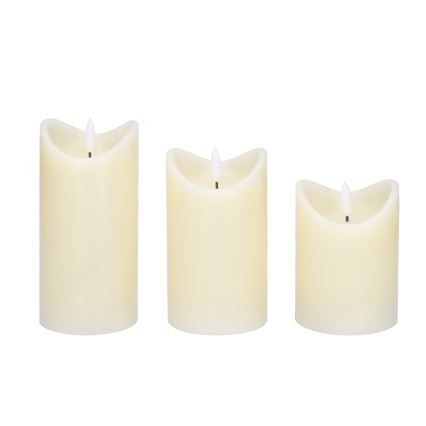 SET 3x LED Natural wax candle LED/3xAAA/warm white