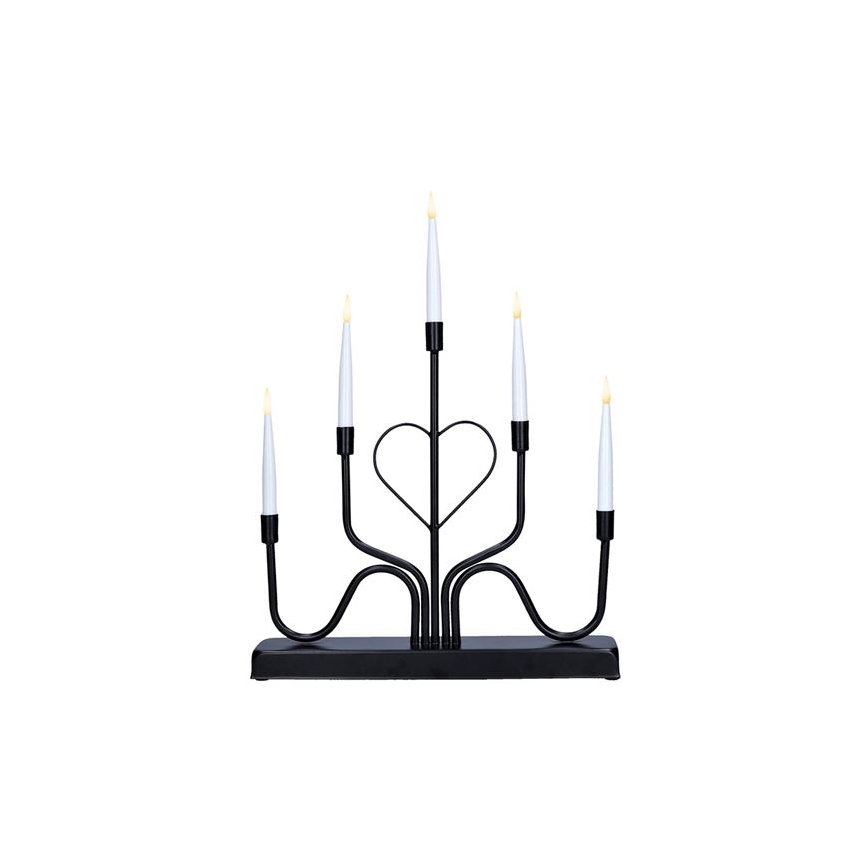 LED Christmas Candle Holder, 5xLED/2xAA, Warm White