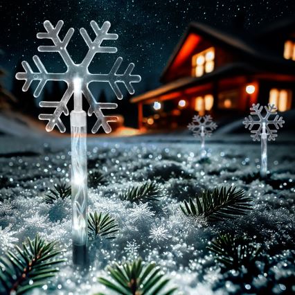 SET 5x LED Outdoor Christmas lamp LED/3xAA/cool white IP44