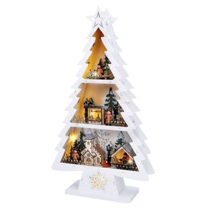 LED Christmas decoration 13xLED/2xAA wooden tree