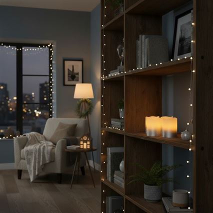 Set of 4 LED candles in natural wax LED/1xCR2032 warm white