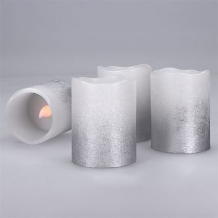 Set of 4 LED candles in natural wax LED/1xCR2032 warm white