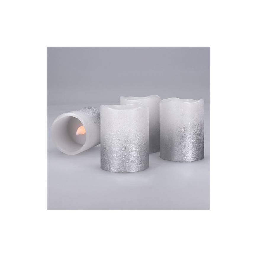 Set of 4 LED candles in natural wax LED/1xCR2032 warm white
