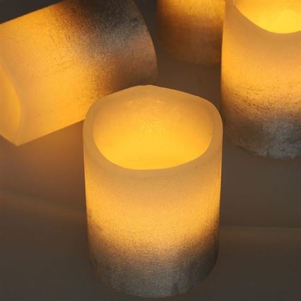 Set of 4 LED candles in natural wax LED/1xCR2032 warm white