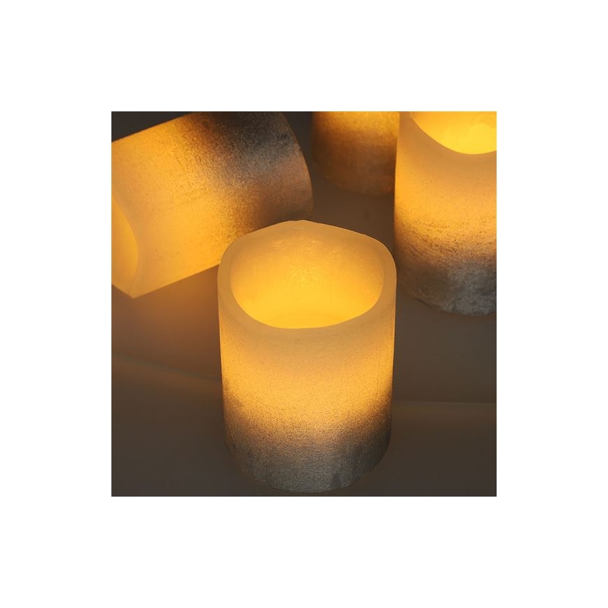 Set of 4 LED candles in natural wax LED/1xCR2032 warm white