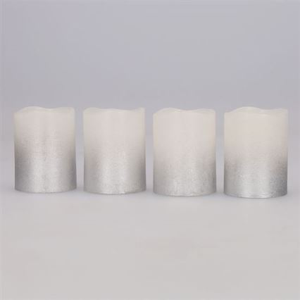 Set of 4 LED candles in natural wax LED/1xCR2032 warm white