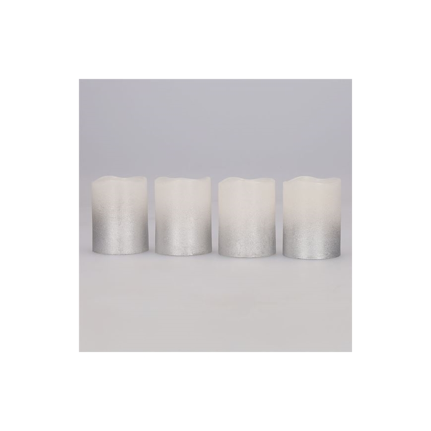Set of 4 LED candles in natural wax LED/1xCR2032 warm white