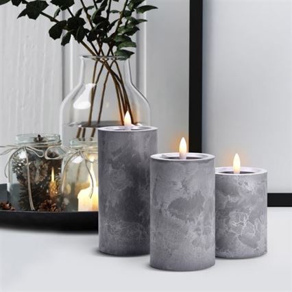 Set of 3 LED Candles, 2×AA, Warm White