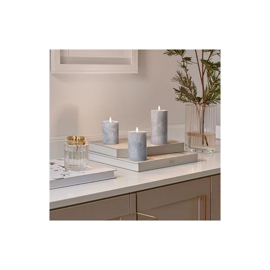 Set of 3 LED Candles, 2×AA, Warm White