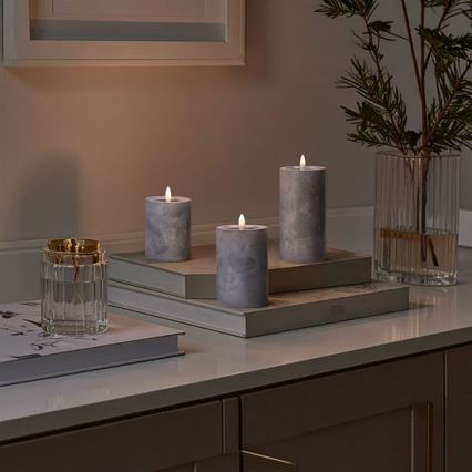 Set of 3 LED Candles, 2×AA, Warm White