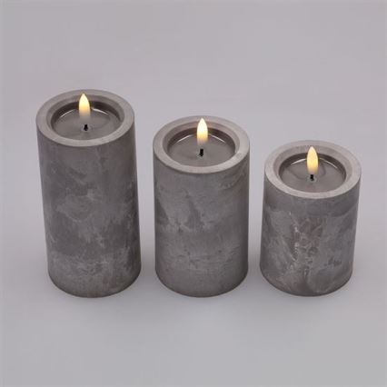 Set of 3 LED Candles, 2×AA, Warm White