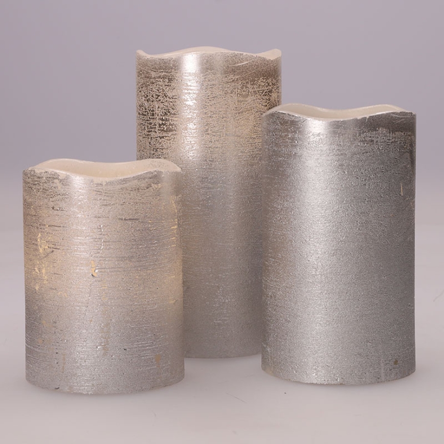 Set of 3 LED candles, battery-powered (3×AAA), warm white